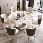 Vincenzi Sintered Stone Round Dining Table - Maxi Home Furnishing